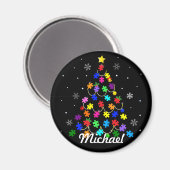 Autismus Weihnachtsbaum Magnet (Vorderseite/Rückseite)