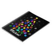 Autismus Weihnachtsbaum Notizblock (Linke Seite)