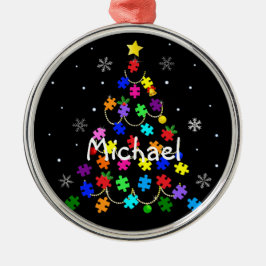 Autismus Weihnachtsbaum Ornament Aus Metall