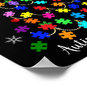 Autismus Weihnachtsbaum Poster (Ecke)