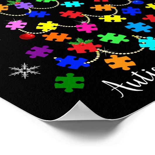 Autismus Weihnachtsbaum Poster (Ecke)