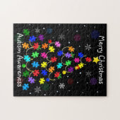 Autismus Weihnachtsbaum Puzzle (Horizontal)