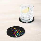 Autismus Weihnachtsbaum Runder Pappuntersetzer (Vor Ort)