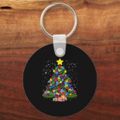 Autismus - Weihnachtsbaum Schlüsselanhänger (Vorderseite)