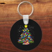 Autismus - Weihnachtsbaum Schlüsselanhänger (Vorderseite)