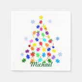 Autismus Weihnachtsbaum Serviette (Vorderseite)