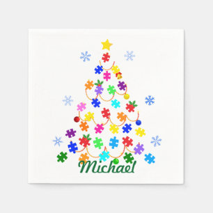 Autismus Weihnachtsbaum Serviette
