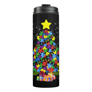 Autismus - Weihnachtsbaum Thermosbecher