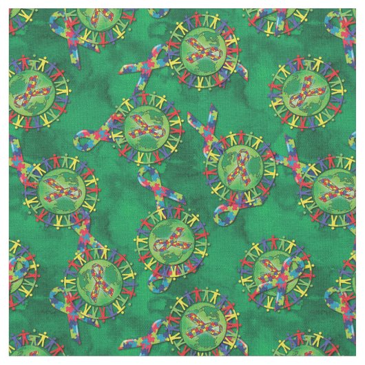 Autismus-Weltbewusstsein Stoff (Nahaufnahme)