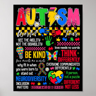 Autismus-Welttour Autismus-Bewusstseins-Tag Puzzle Poster