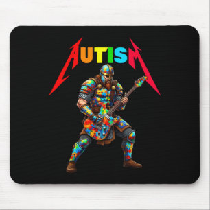 Autismus Wikinger Gitarrenspieler Rockmusik Autism Mousepad