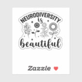 Autismus-Wildblume, ADHS, Sonderschullehrer Aufkleber (Blatt)