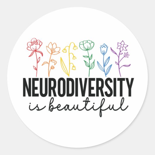 Autismus-Wildblume, ADHS, Sonderschullehrer Runder Aufkleber (Vorderseite)