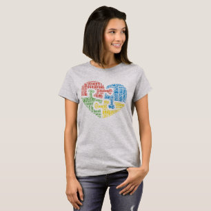 Autismus-Wort-Wolken-Herz-Shirt T-Shirt