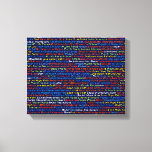 Autismus Wrapped Canvas (Glanz) Leinwanddruck