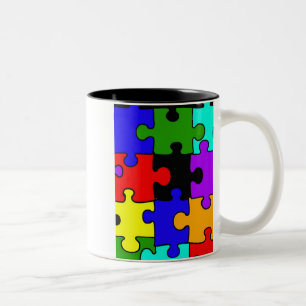 Autismus zackige puzzel Stück-Kaffee-Tasse Zweifarbige Tasse