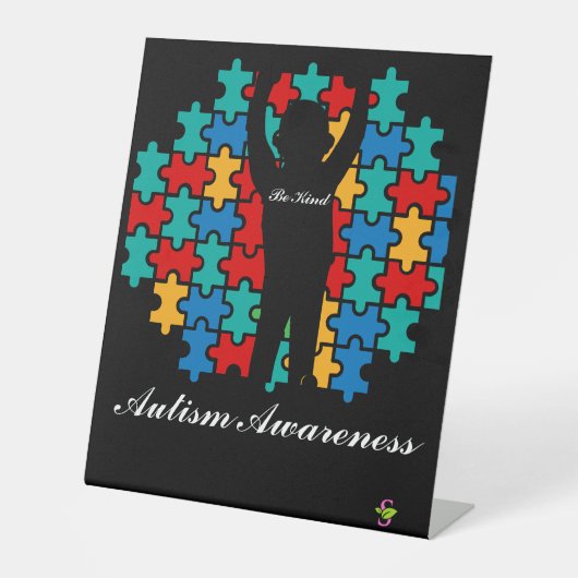 Autismus-Zeichen Sockelschild (Vorderseite)