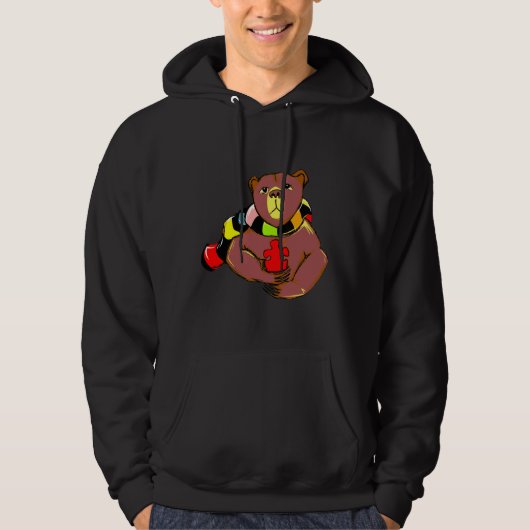 Autismusbär Hoodie (Vorderseite)