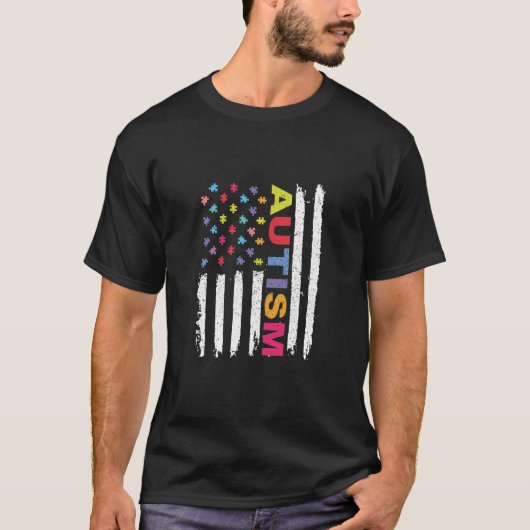 AUTISMUSBEWUSSTSEIN - PUZZLE FLAG T Shirt (Vorderseite)