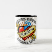 Autismusherz tatoo zweifarbige tasse (Mittel)