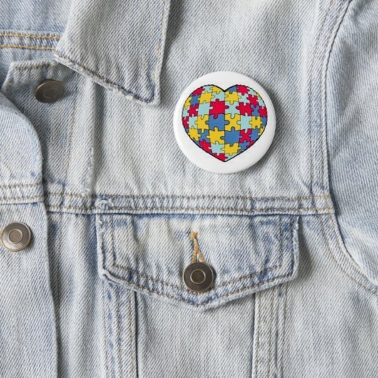 Autismuspuzzlespiel-Stückherz Button (Beispiel)