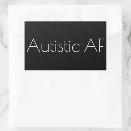Autistic AF Rechteckiger Aufkleber (Tasche)