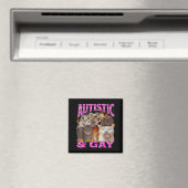 Autistic And Gay Funny Cat Meme Bootleg Graphic Magnet (In Situ (Geschirrspüler))