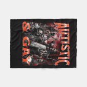 Autistic And Gay Funny Hard Skeleton Meme Bootleg  Fleecedecke (Vorderseite (Horizontal))