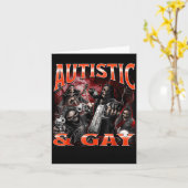 Autistic And Gay Funny Hard Skeleton Meme Bootleg Karte (Gelbe Blume)