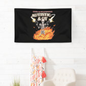 Autistic and Gay Skeleton Funny Autismus Bewusstse Banner (Insitu)