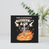 Autistic and Gay Skeleton Funny Autismus Bewusstse Einladung (Stehend Vorderseite)