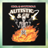 Autistic and Gay Skeleton Funny Autismus Bewusstse Fensteraufkleber (Blatt 3)