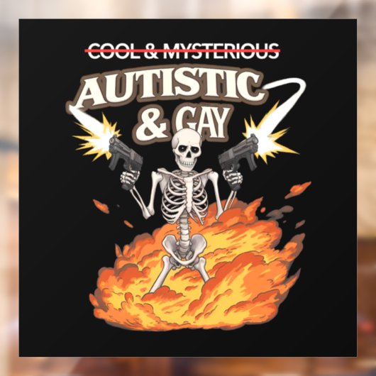 Autistic and Gay Skeleton Funny Autismus Bewusstse Fensteraufkleber (Blatt 2)