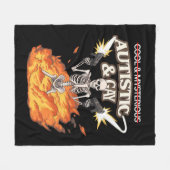 Autistic and Gay Skeleton Funny Autismus Bewusstse Fleecedecke (Vorderseite (Horizontal))