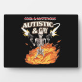 Autistic and Gay Skeleton Funny Autismus Bewusstse Fotoplatte (Vorderseite)