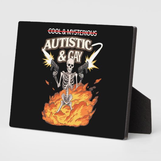Autistic and Gay Skeleton Funny Autismus Bewusstse Fotoplatte (Seite)