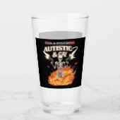 Autistic and Gay Skeleton Funny Autismus Bewusstse Glas (Vorderseite)