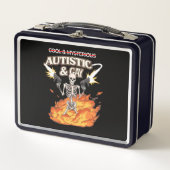 Autistic and Gay Skeleton Funny Autismus Bewusstse Metall Brotdose (Vorderseite)