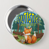 Autistic and Loved Autistic Pin badge Button (Vorne & Hinten)