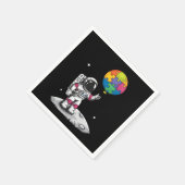 Autistic Astronaut Balloon Space Autiseness Awaren Serviette (Ecke)