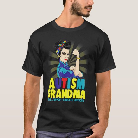 Autistic Autism Awareness Grandma Strong Shirts Wo (Vorderseite)