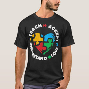 Autistic Awareness Monatslehrer akzeptieren Verstä T-Shirt