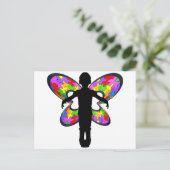 Autistic Butterfly Ribbon Postkarte (Stehend Vorderseite)