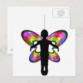Autistic Butterfly Ribbon Postkarte (Vorne/Hinten)