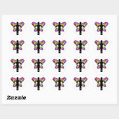 Autistic Butterfly Ribbon Runder Aufkleber (Blatt)