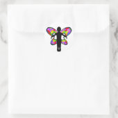 Autistic Butterfly Ribbon Runder Aufkleber (Tasche)