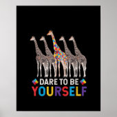 Autistic|Dare to be Different Giraffe Puzzle Piece Poster (Vorne)
