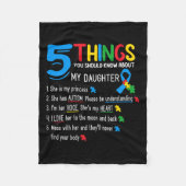Autistic Daughter Autismus Awareness Support Mama Fleecedecke (Vorderseite)