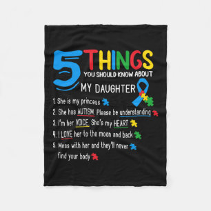 Autistic Daughter Autismus Awareness Support Mama Fleecedecke