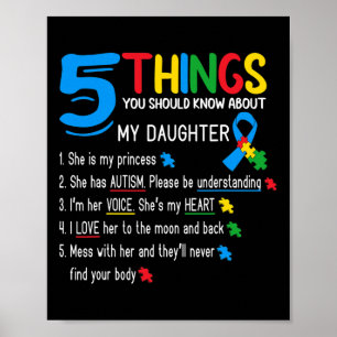 Autistic Daughter Autismus Awareness Support Mama  Poster